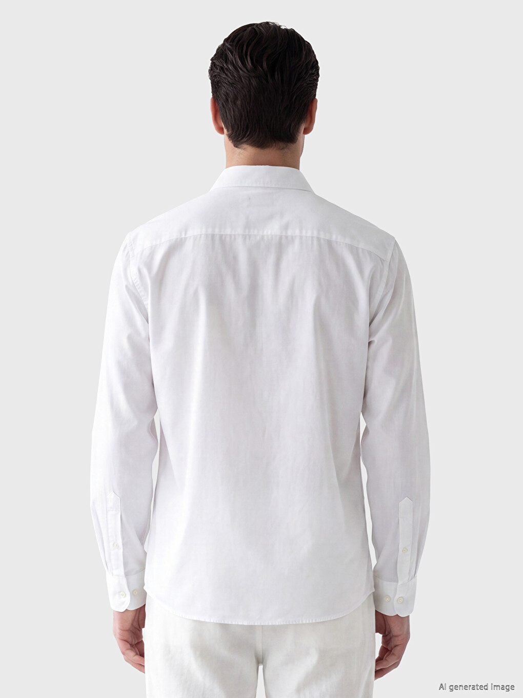 Beyaz Regular Fit Gabardin Erkek Gömlek-2