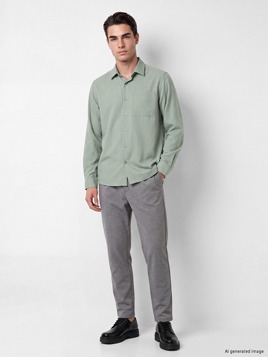 Regular Fit Gabardine Men's Shirt-1