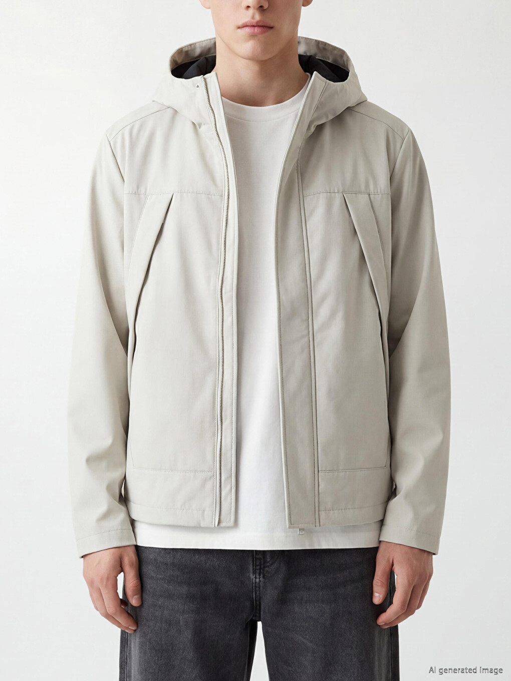Regular Fit Hooded Men's Jacket-2
