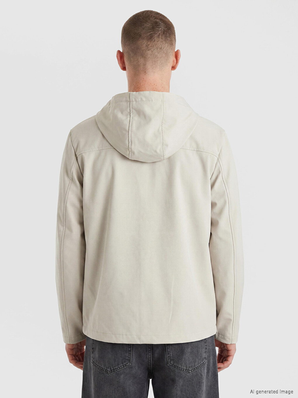Regular Fit Hooded Men's Jacket-3