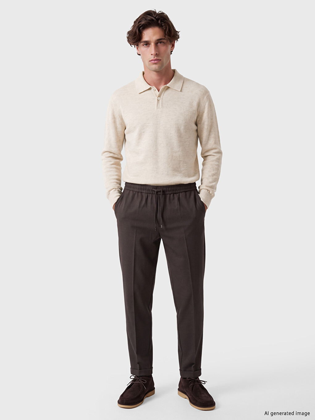 Man Beige Sweater-1