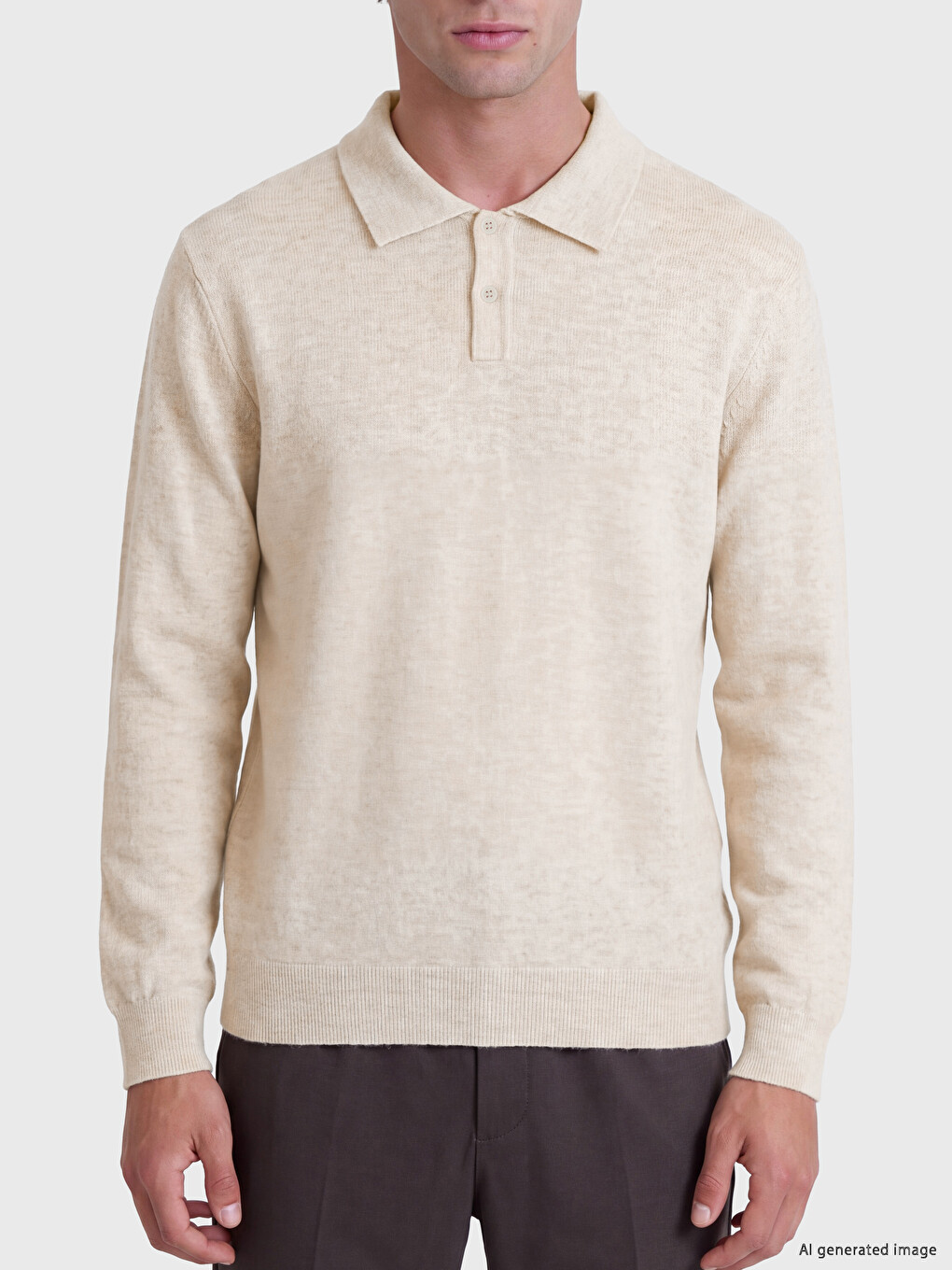 Man Beige Sweater-2