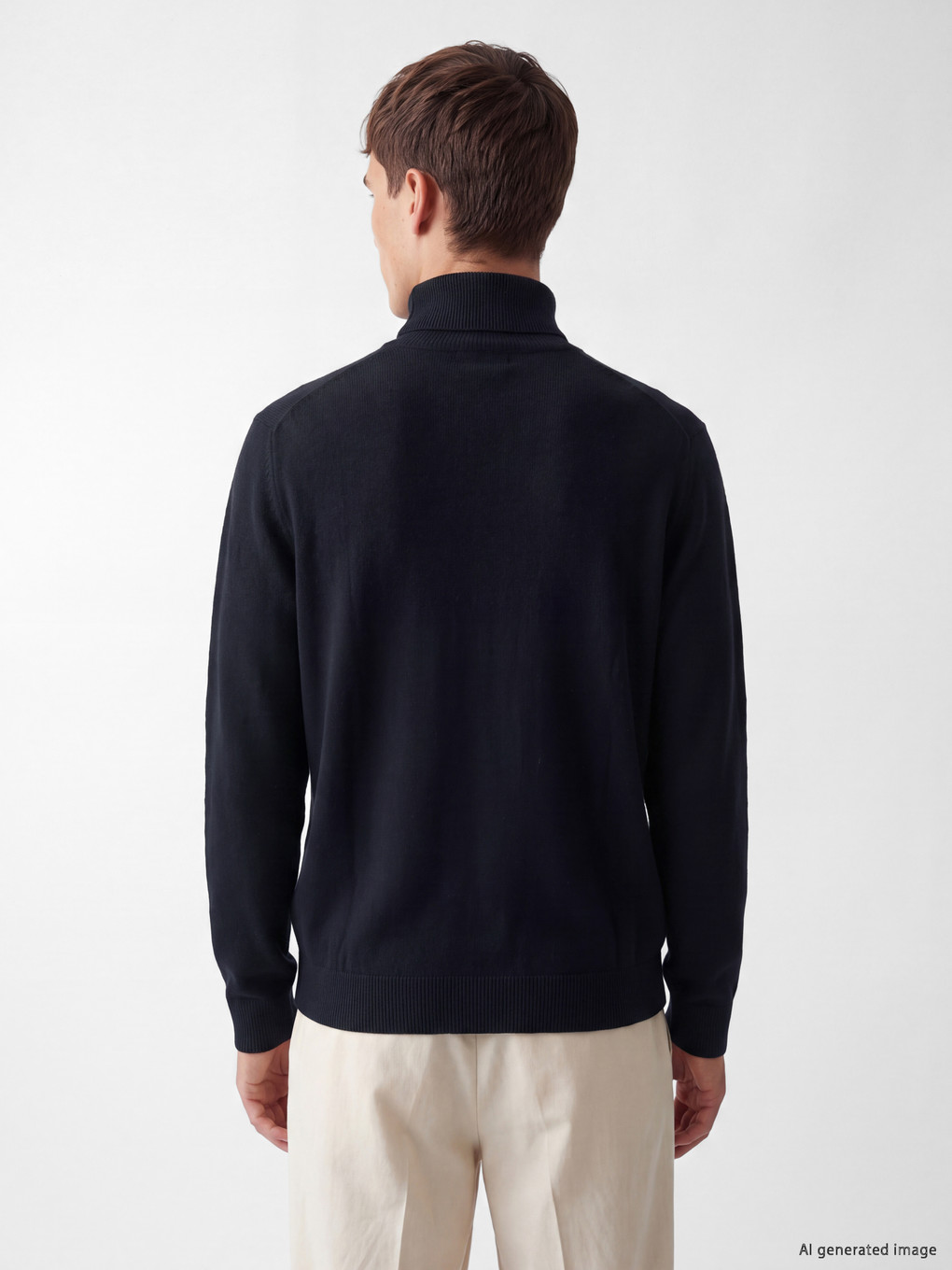 Turtleneck Patterned Men's Knitwear Sweater-3