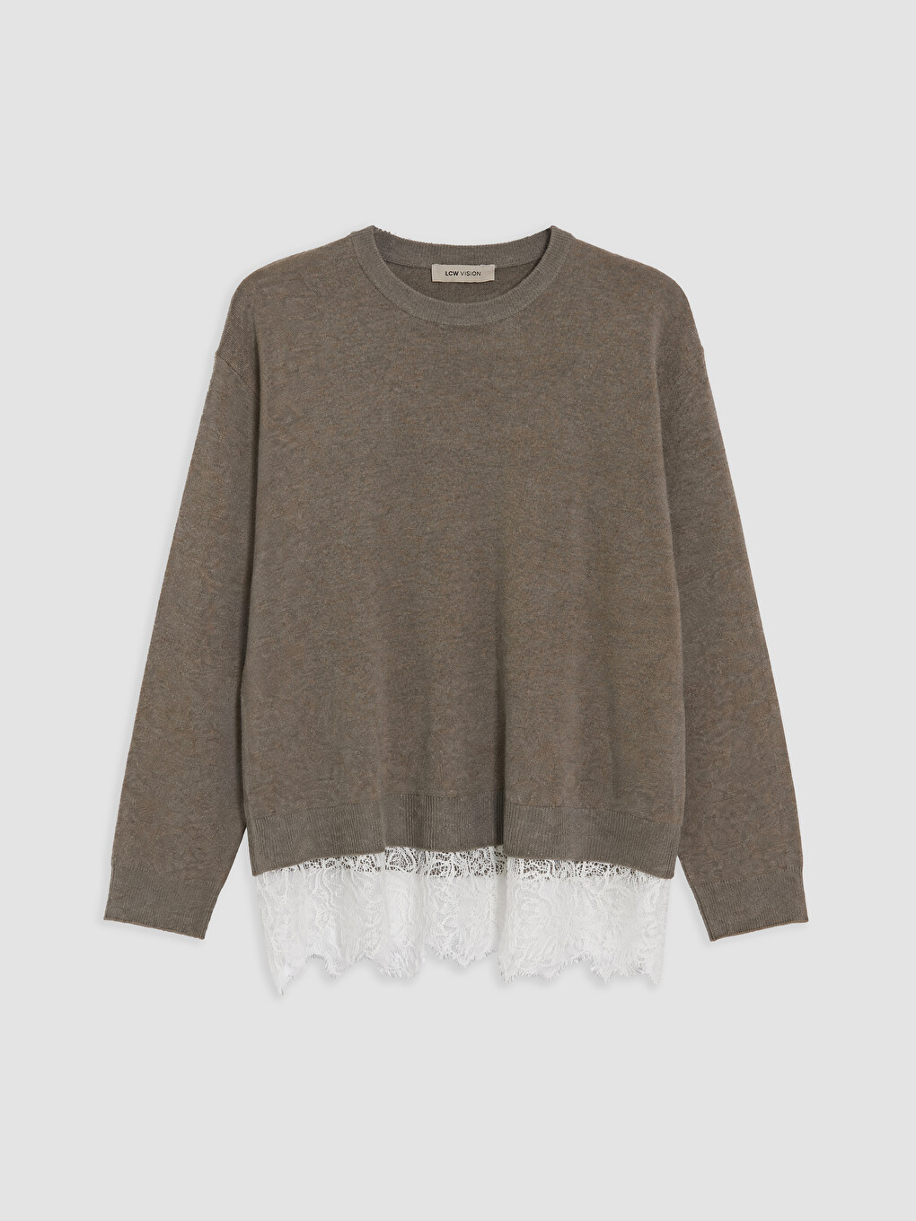 Lace Detailed Oversize Women's Knitwear Sweater-4