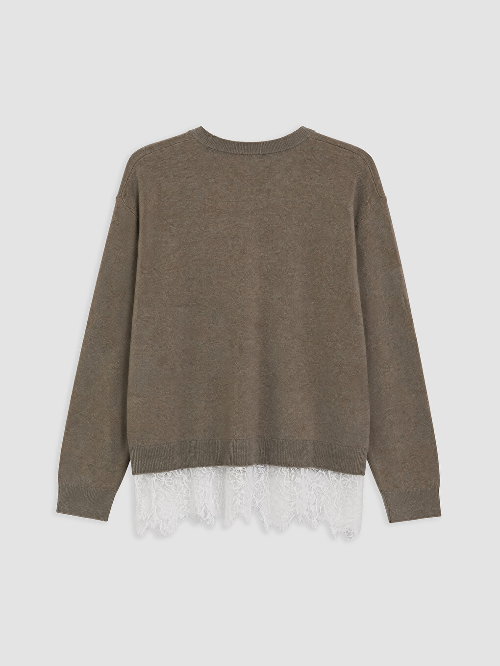 Lace Detailed Oversize Women's Knitwear Sweater-5