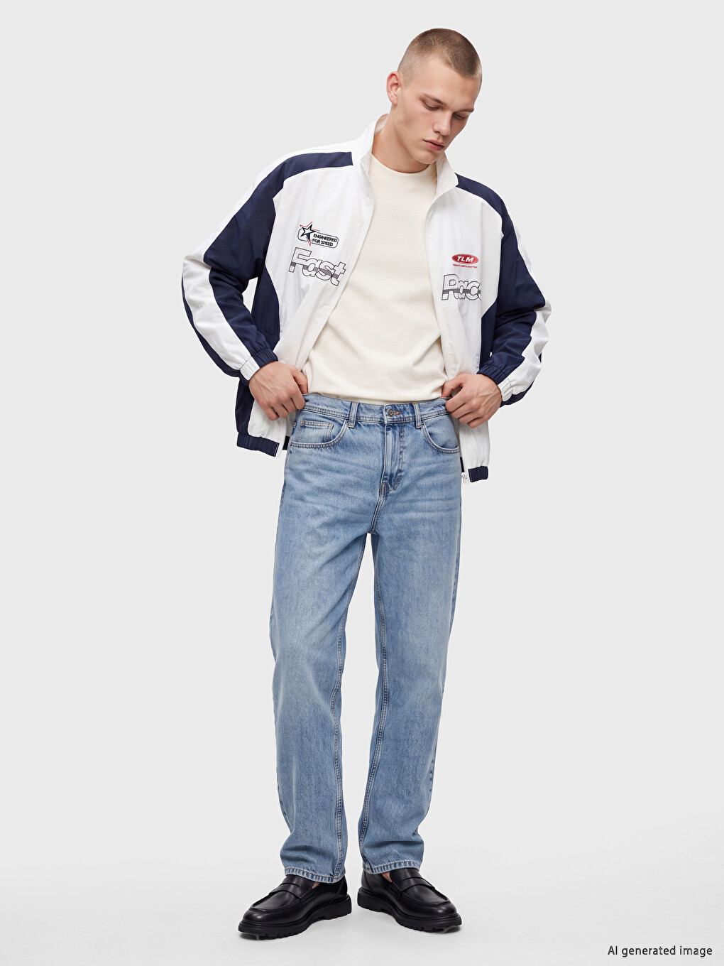 Relax Fit Mock Neck Printed Men's Jacket-1