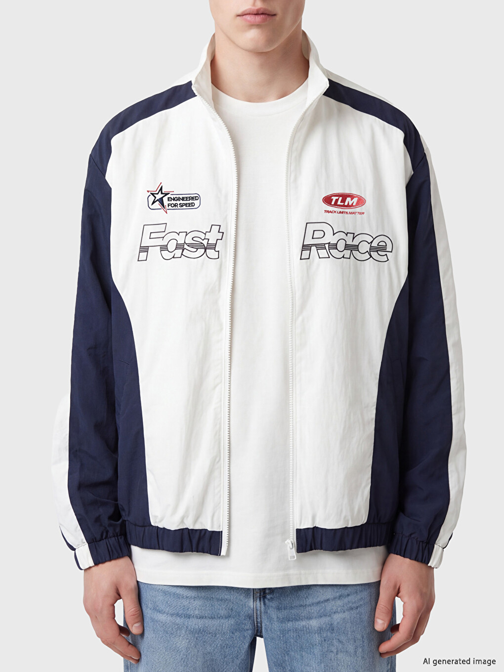 Relax Fit Mock Neck Printed Men's Jacket-2