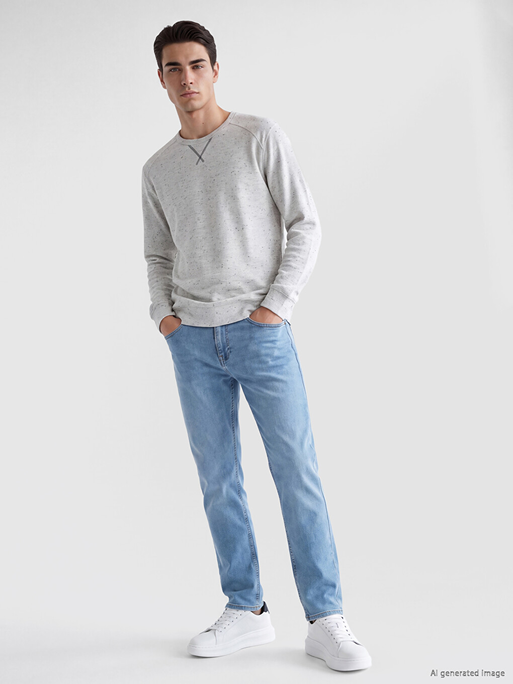 Regular Fit Crew Neck Men's Sweatshirt-1