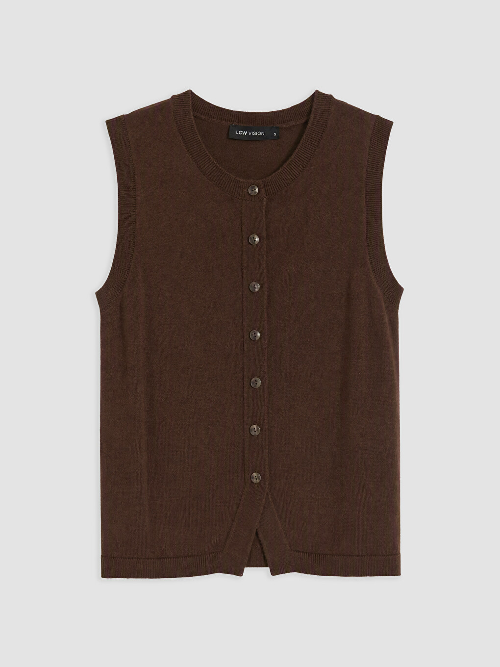 Woman Brown Knit Gilet