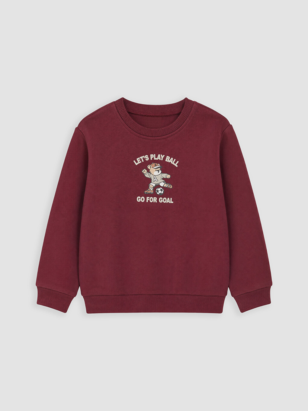 Bordo Baskılı Erkek Çocuk Sweatshirt