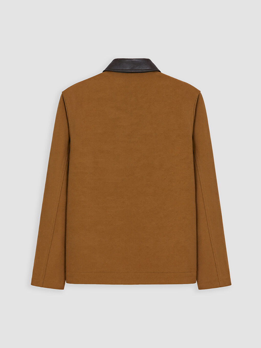 Relaxed Fit Contrast Collared Men's Gabardine Coat-9