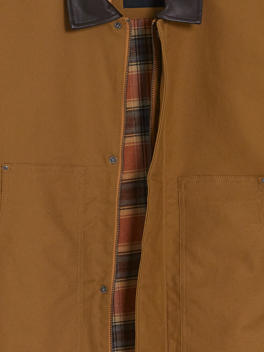 Relaxed Fit Contrast Collared Men's Gabardine Coat-11