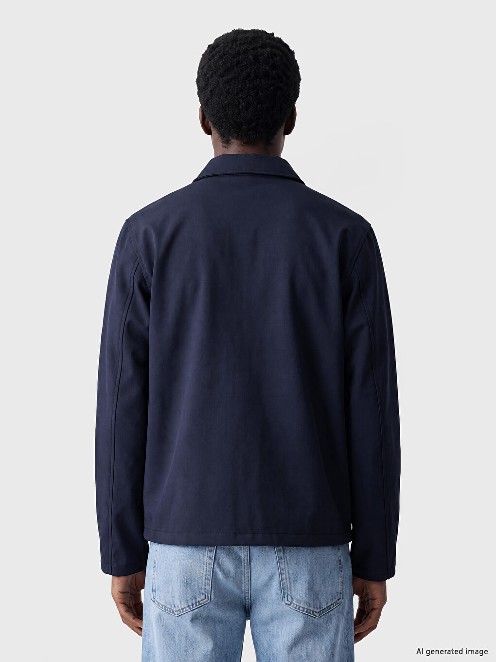 Relaxed Fit Velvet Collar Men's Gabardine Coat-3