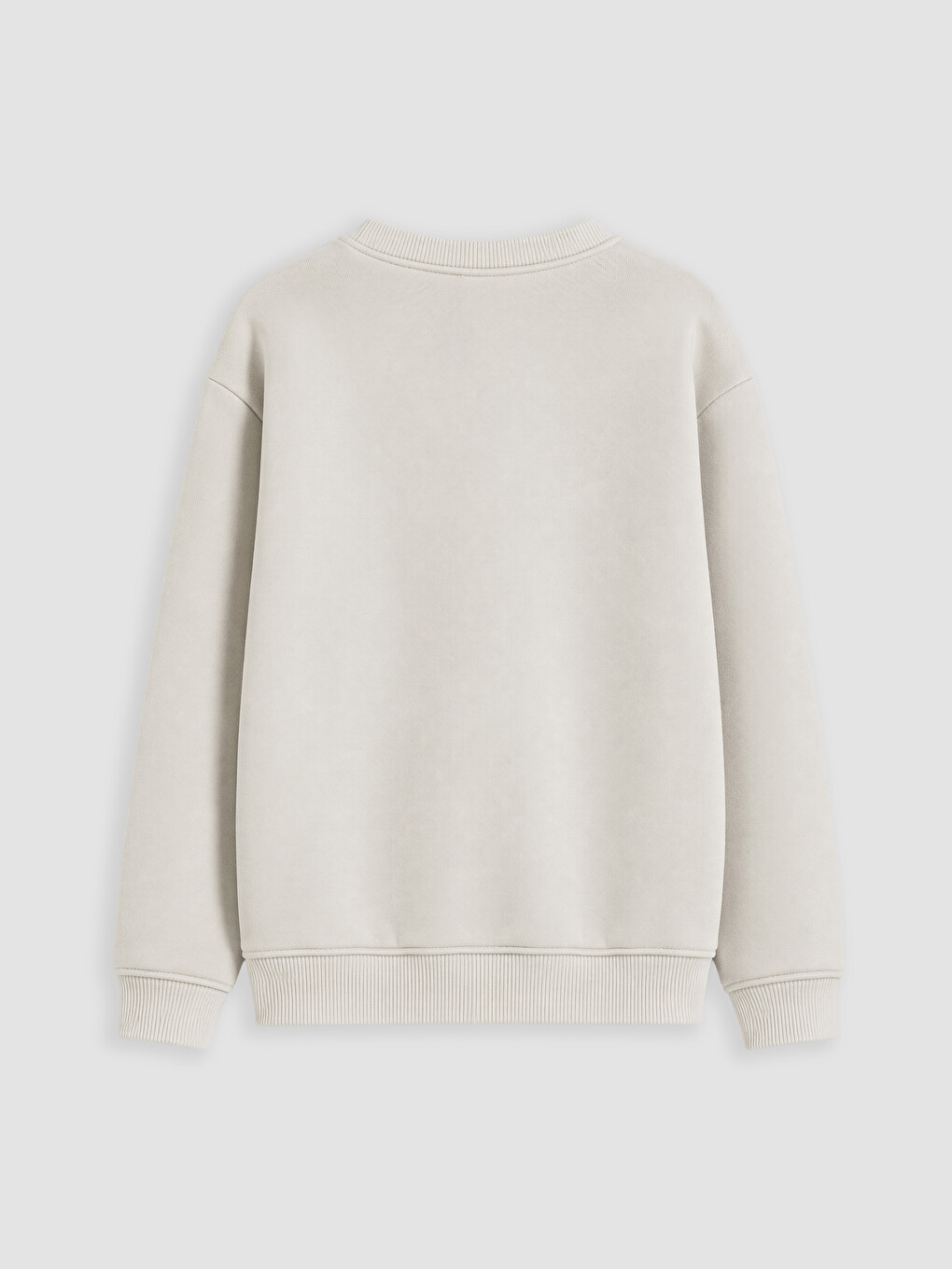 Gri Bisiklet Yaka Baskılı 2'li Erkek Çocuk Kalın Sweatshirt-3