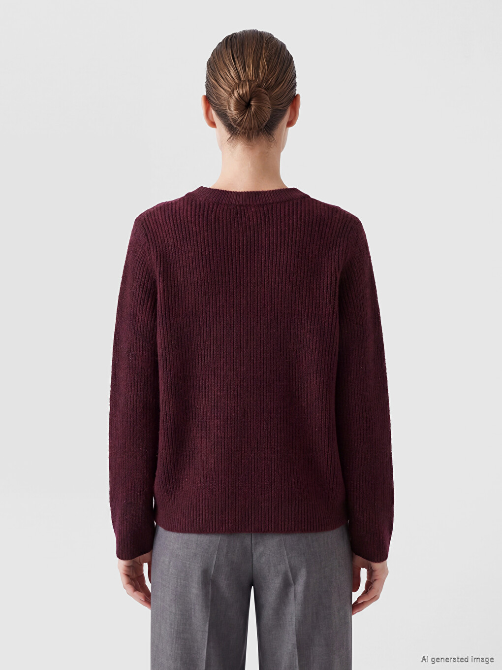 Crew Neck Women's Knitwear Sweater-3
