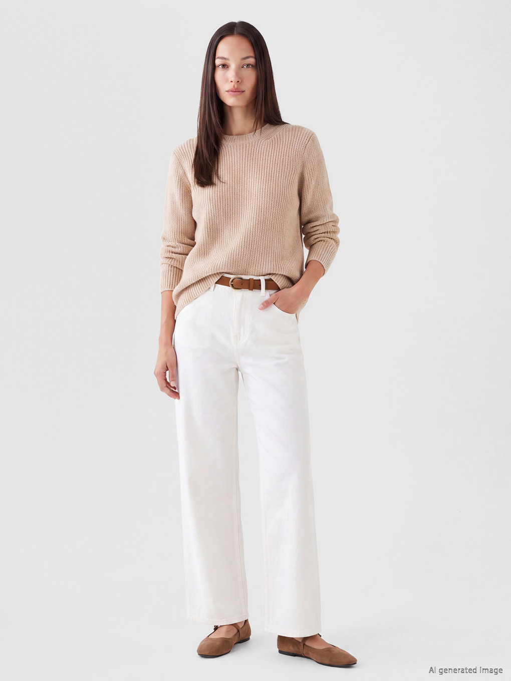 Crew Neck Women's Knitwear Sweater-1