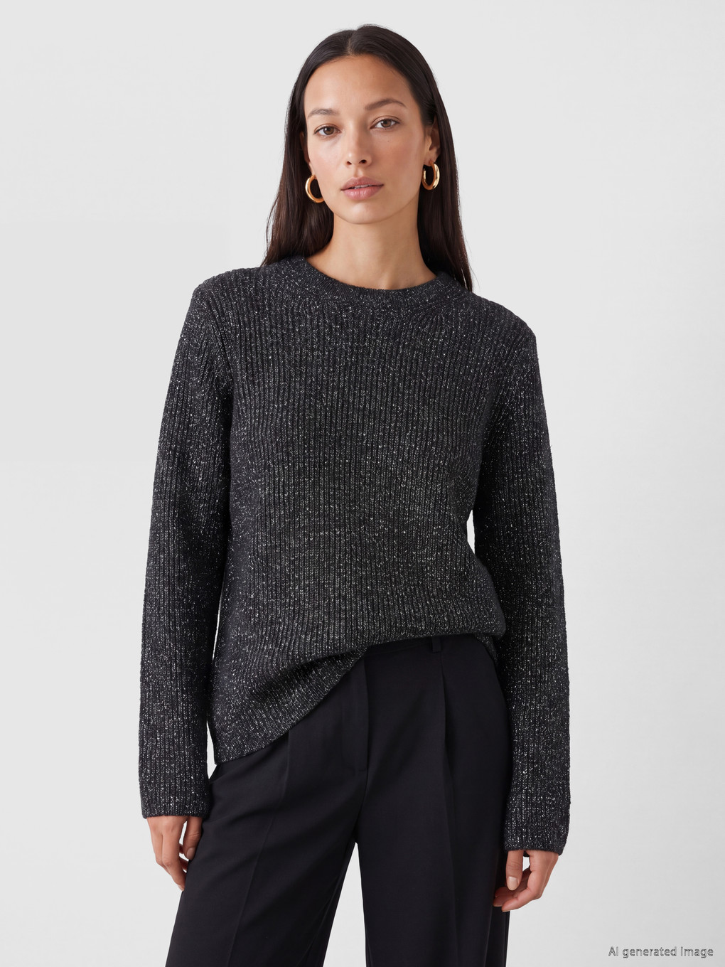Crew Neck Women's Knitwear Sweater