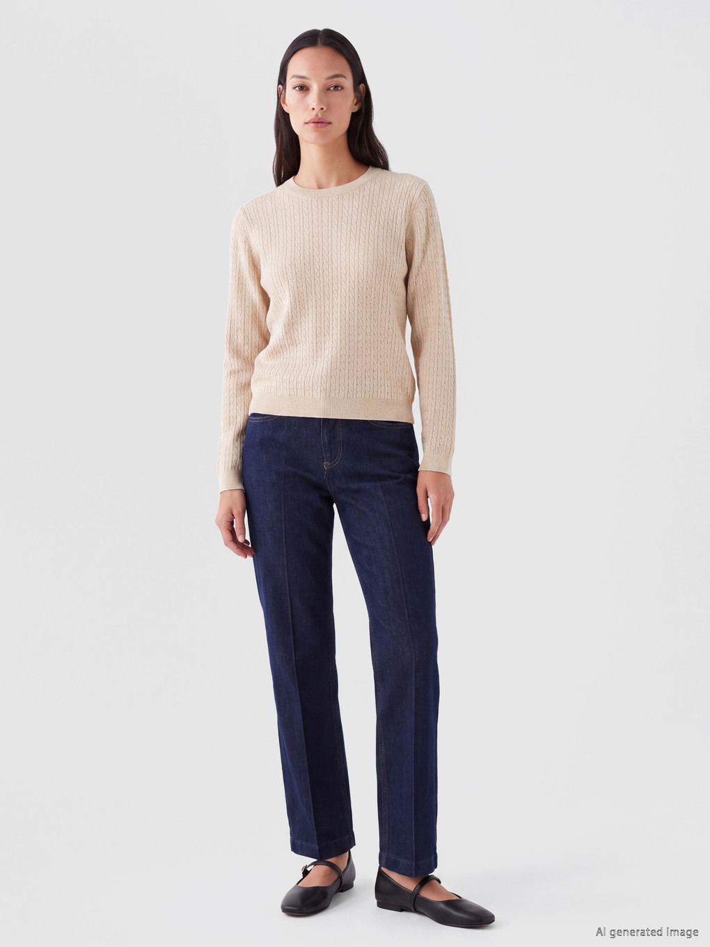 Cable Patterned Women's Knitwear Sweater-1