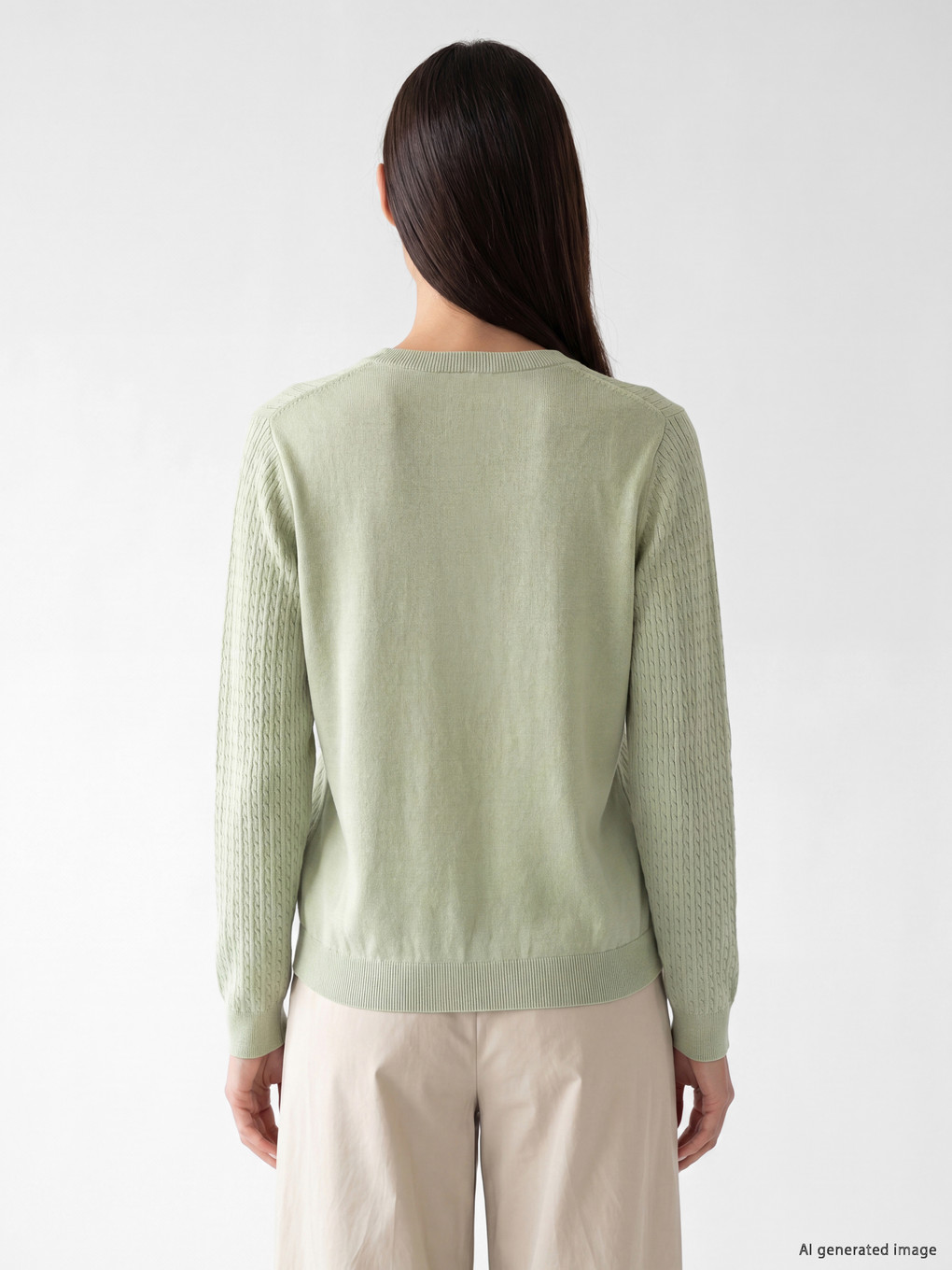 Cable Patterned Women's Knitwear Sweater-3