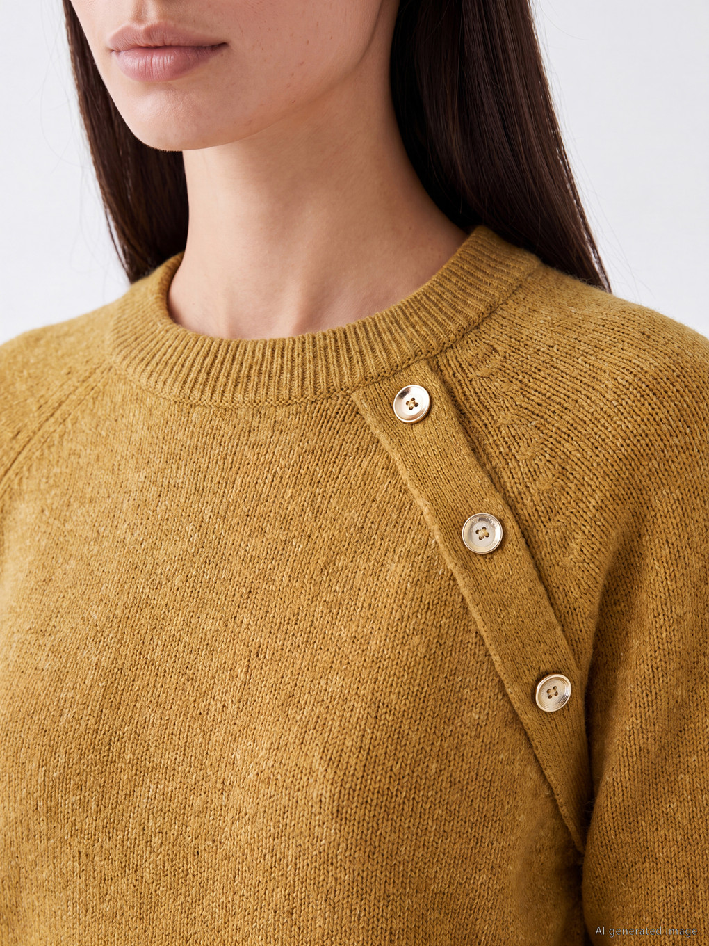 Button Detailed Women's Knitwear Sweater-2