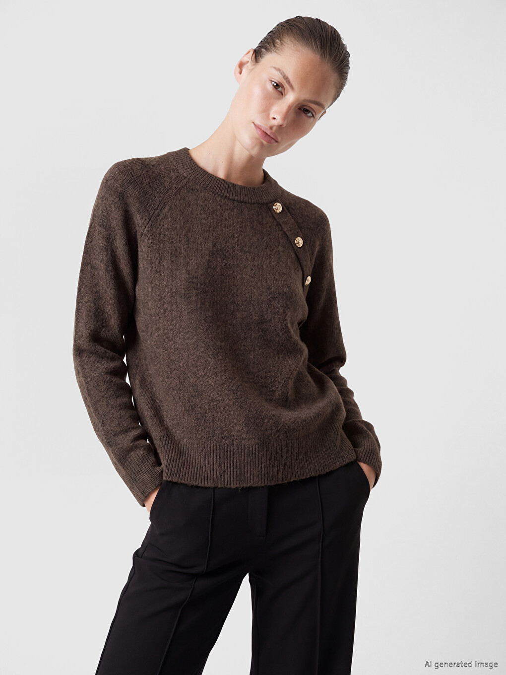 Woman Brown Sweater