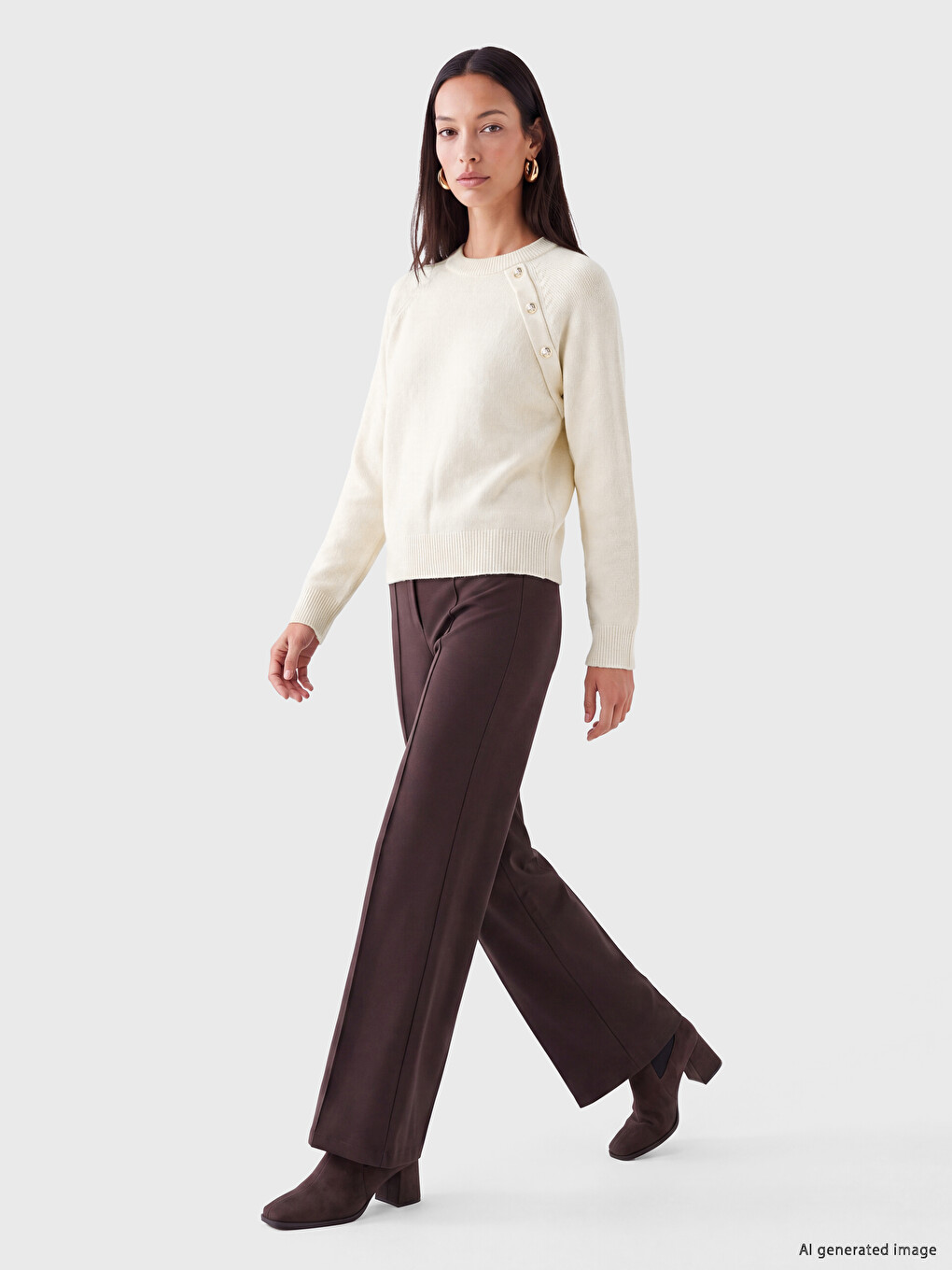 Woman White Sweater-1