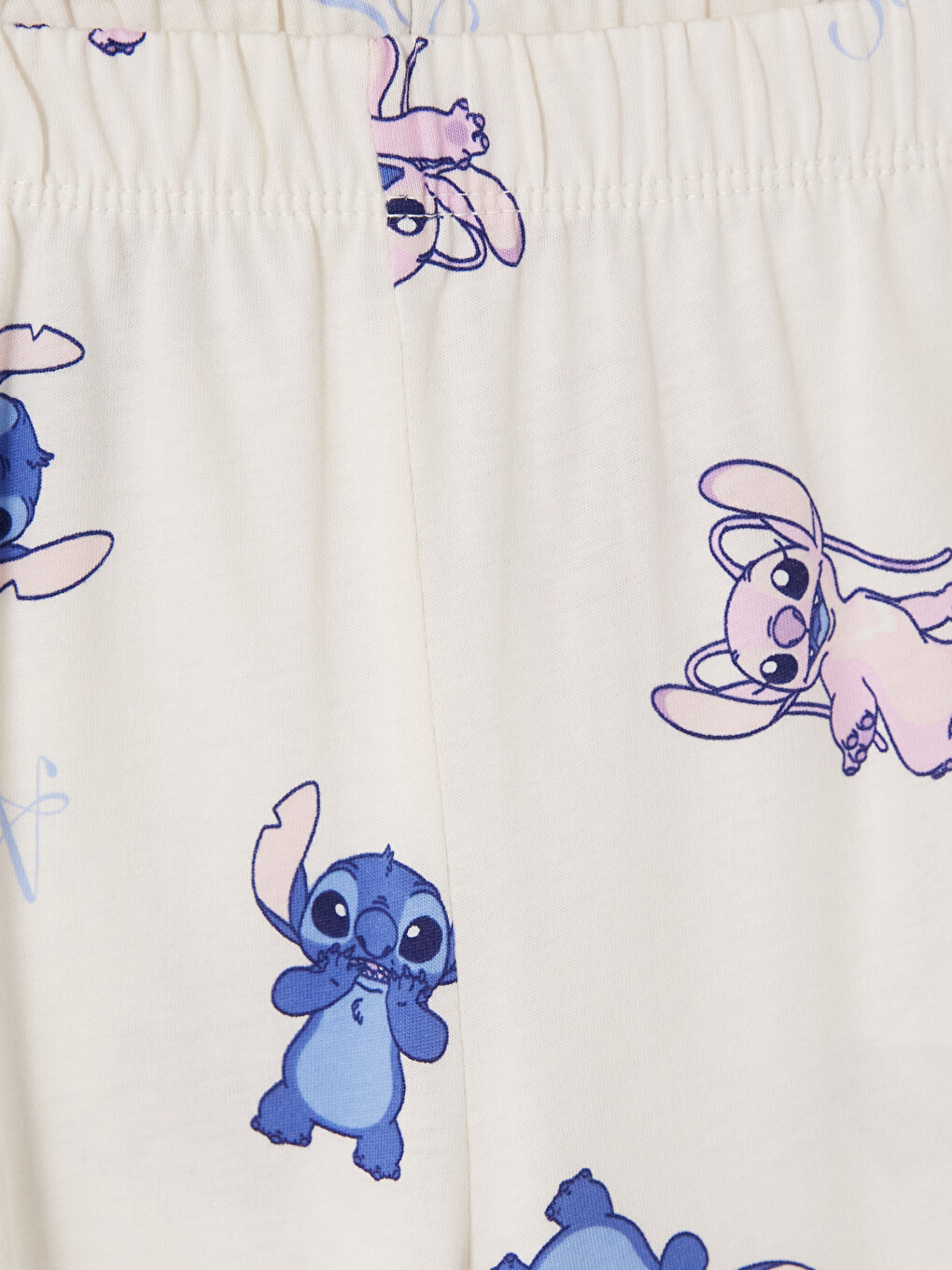 Mavi Stitch Ve Angel Baskılı Kız Çocuk Pijama Takım-5