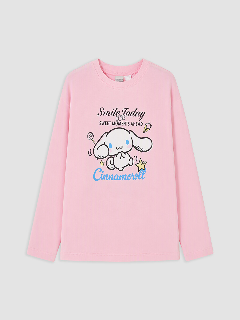 Pembe Cinnamoroll Bisiklet Yaka Kız Çocuk Pijama Takım-1