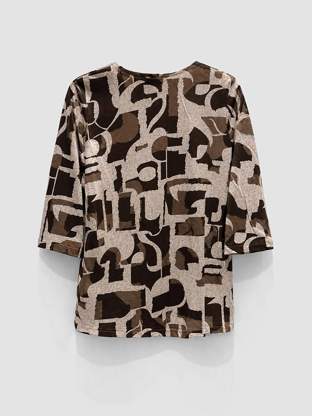 V Neck Patterned Blouse-1