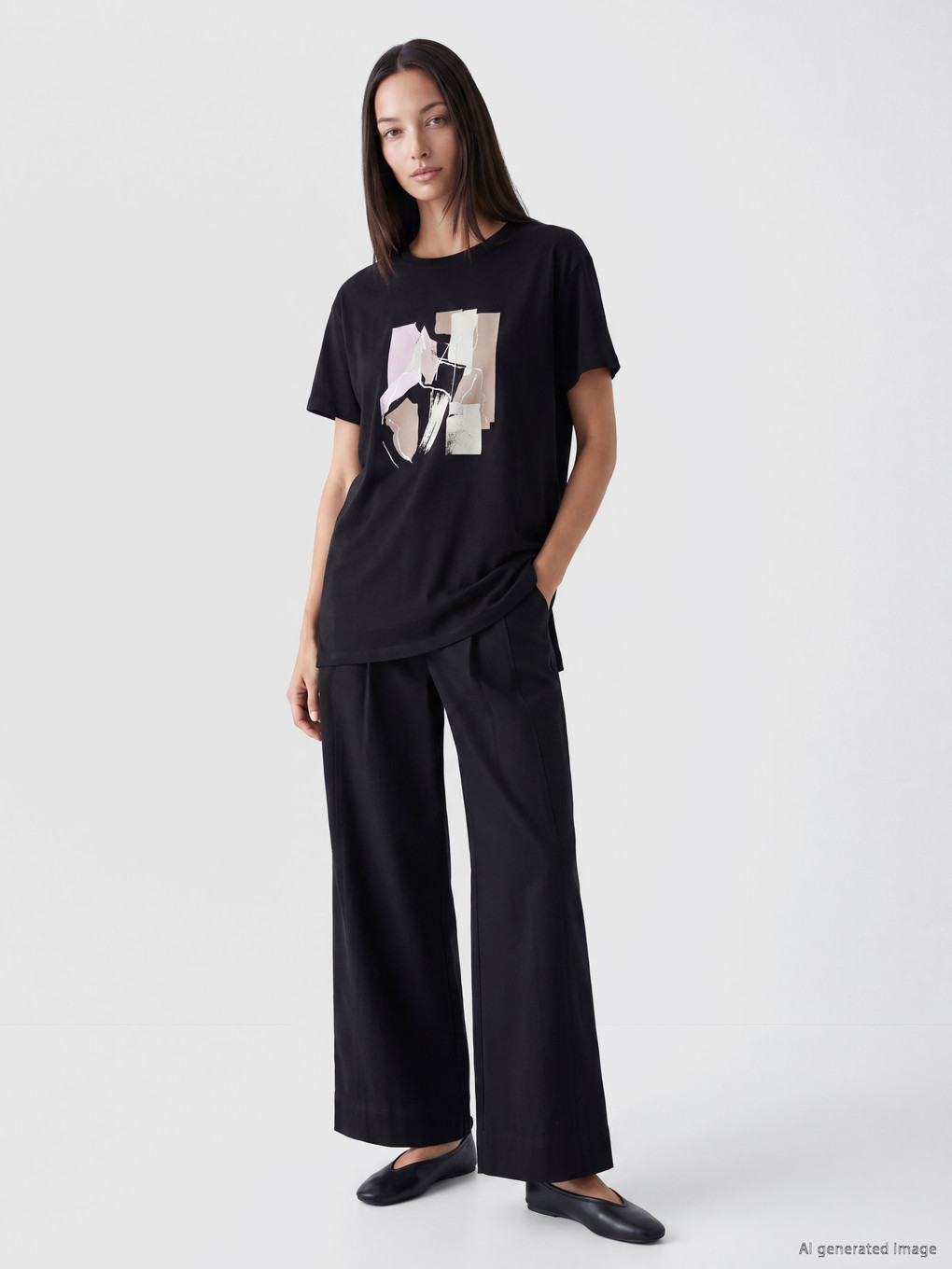Crew Neck Standard Fit Printed Women's Body-1