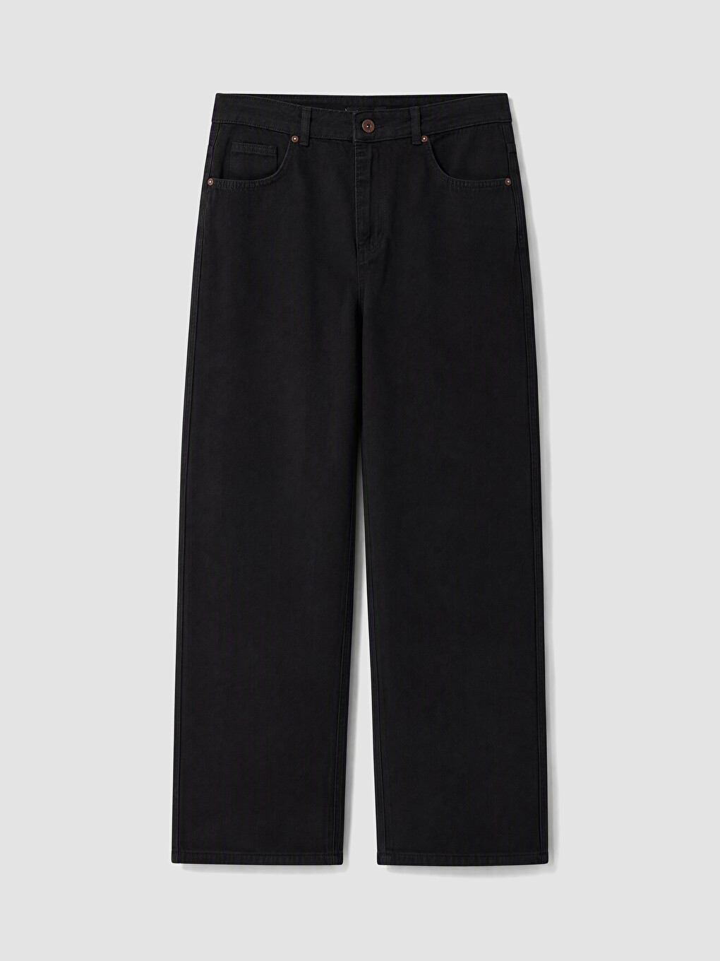 Siyah Relax Fit Gabardin Erkek Pantolon