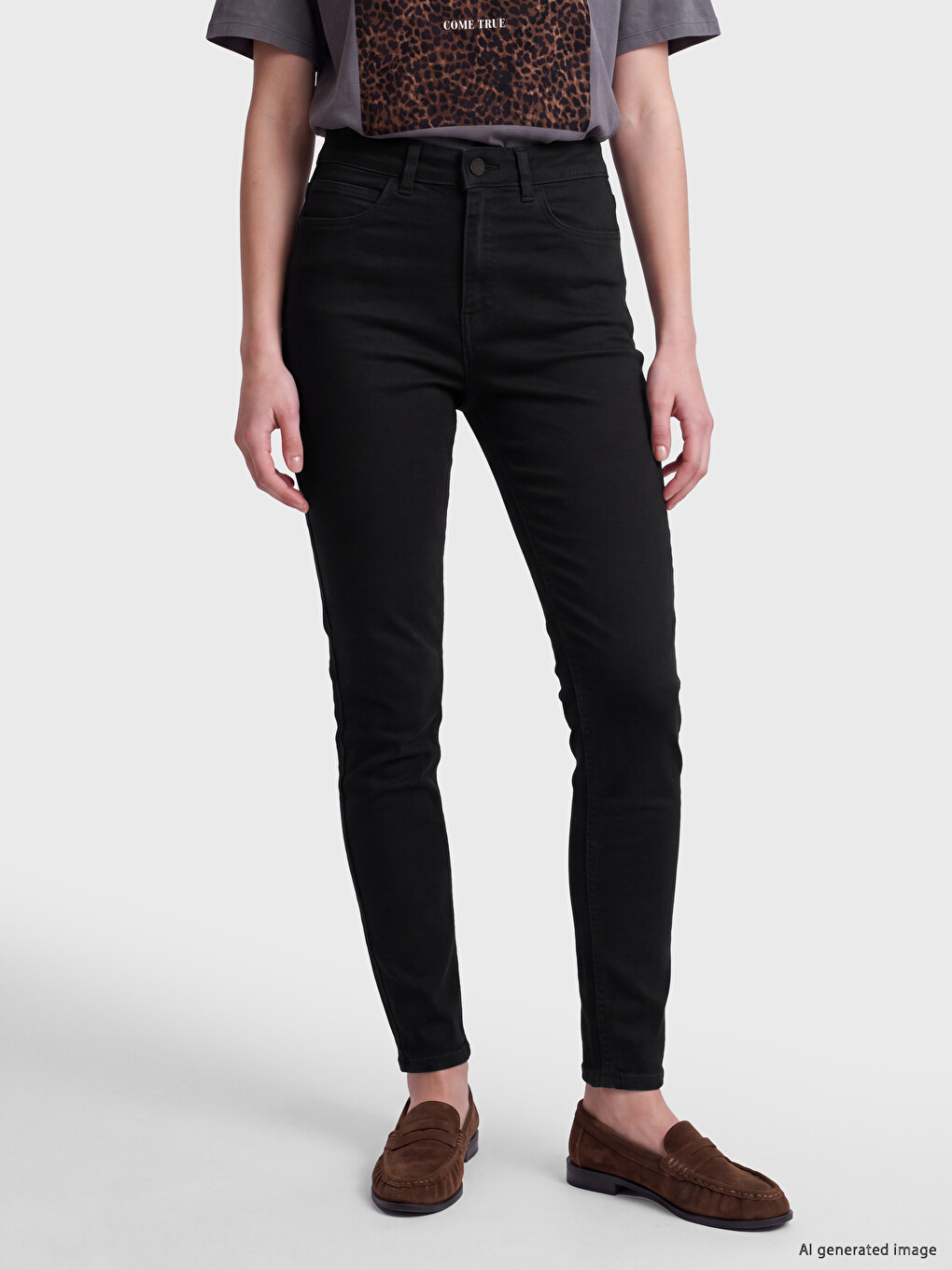 Siyah Jüpiter Süper Skinny Fit Kadın Jean Pantolon-1