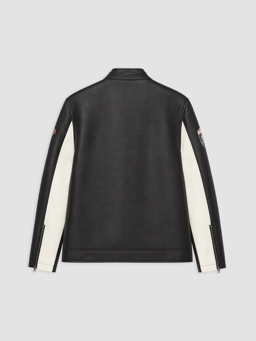 Man Black Faux Leather Coat-6