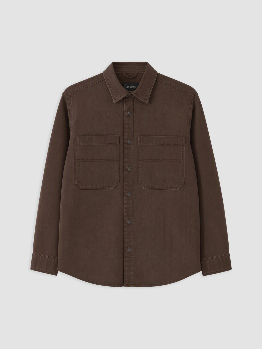 Man Brown Denim Shirt-4