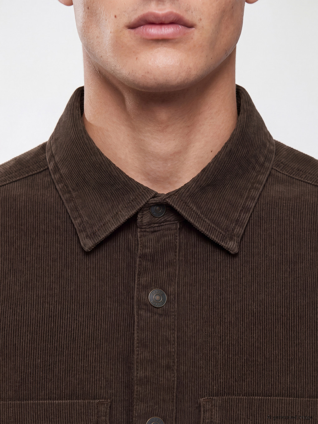 Man Brown Denim Shirt-2