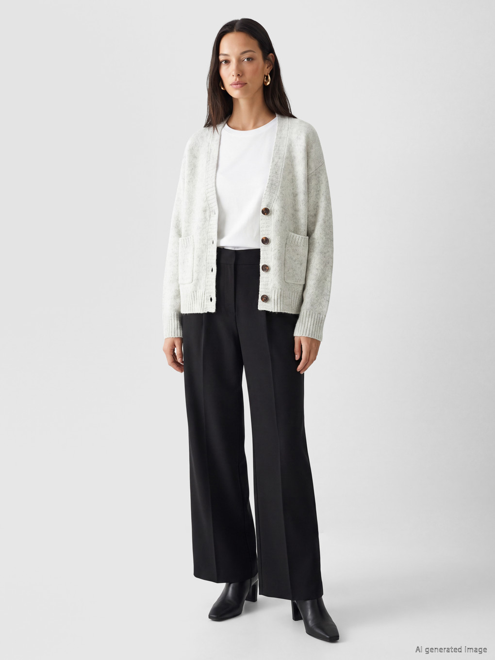 V Neck Women's Knitwear Cardigan-1