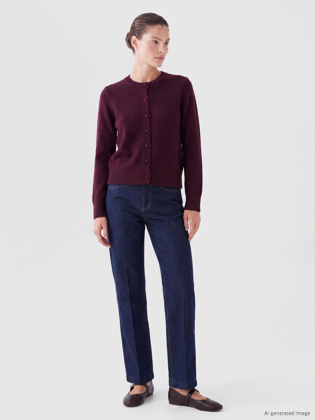 Crew Neck Women's Knitwear Cardigan-1
