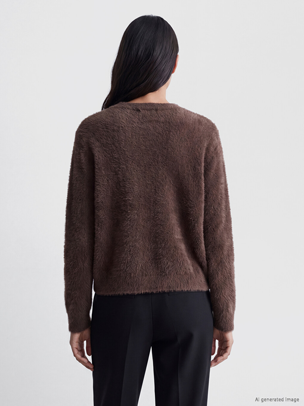 Stone Embellished Furry Women's Cardigan-3