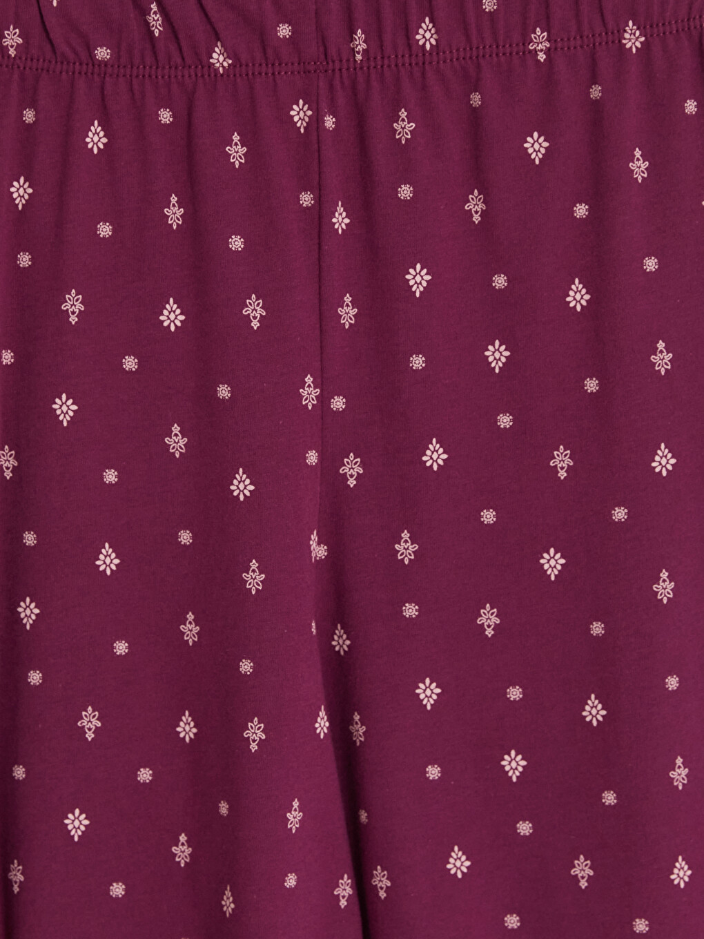Kırmızı V Yaka Baskılı Kadın Pijama Takımı-5