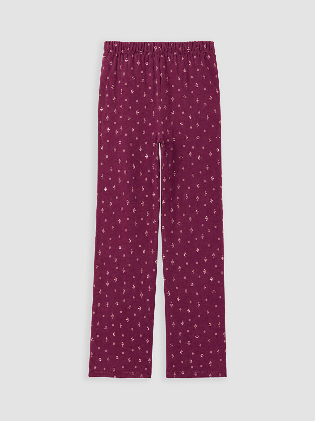 Kırmızı V Yaka Baskılı Kadın Pijama Takımı-6