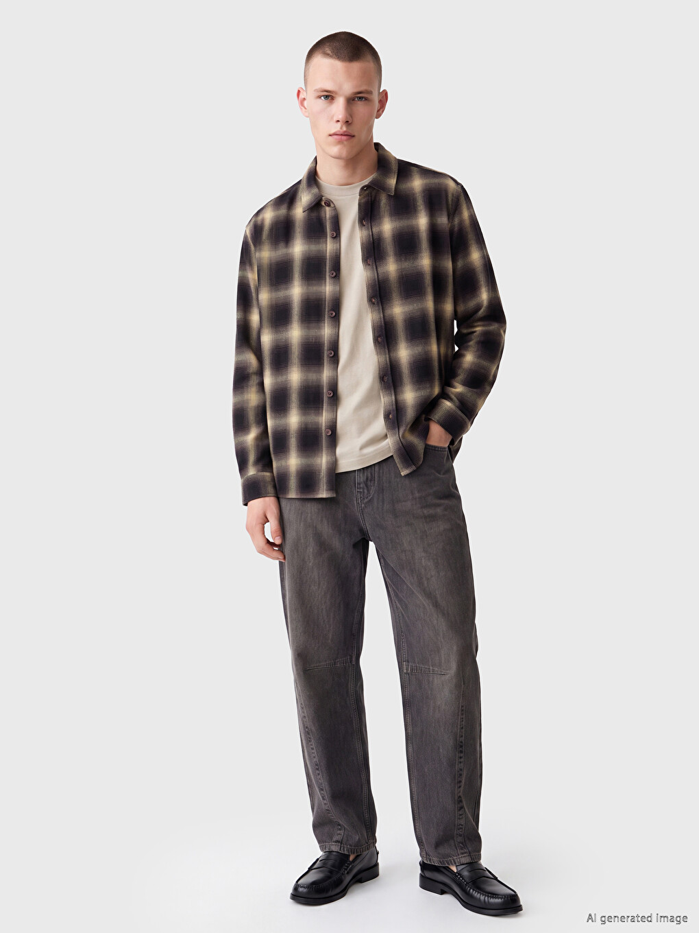 Relax Fit Plaid Flannel Men's Shirt-1