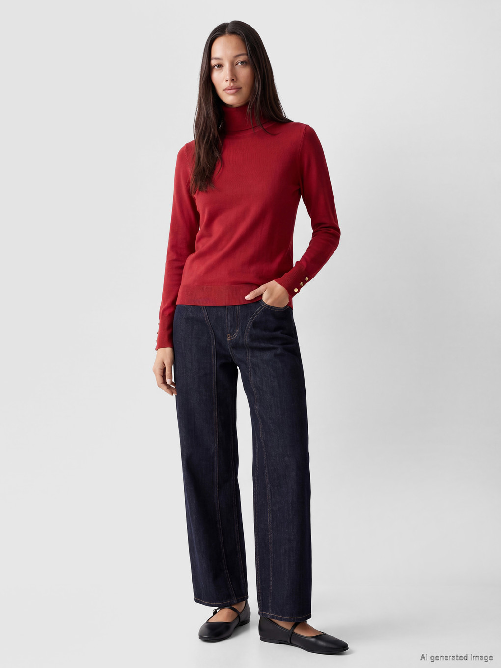Turtleneck Women's Knitwear Sweater-1