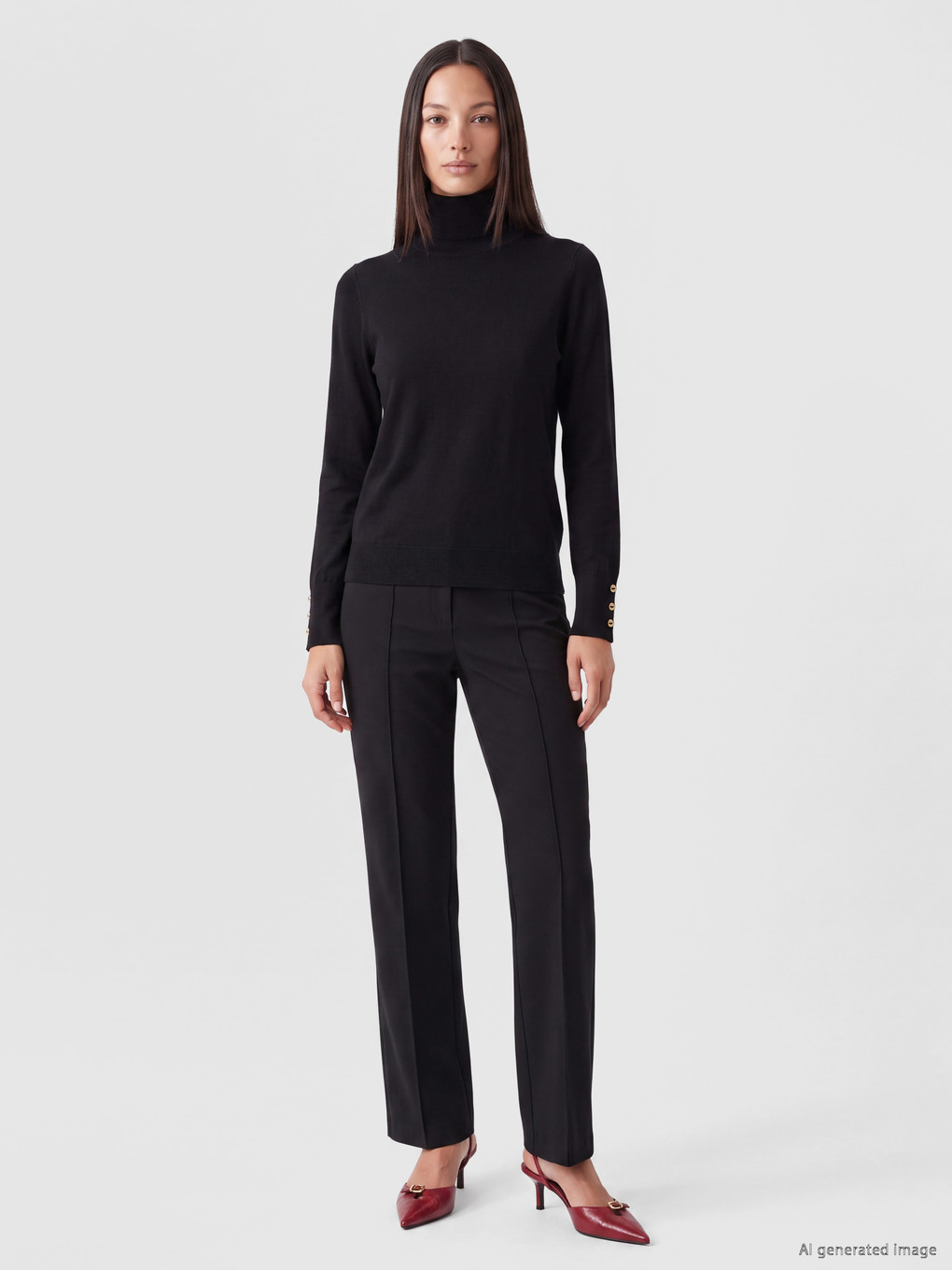 Turtleneck Women's Knitwear Sweater-1