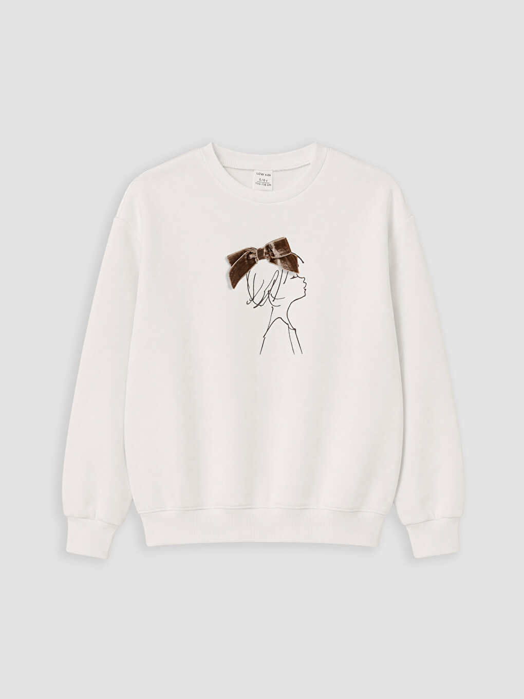 Sweat-shirt Épais À Col Rond Imprimé Pour Filles