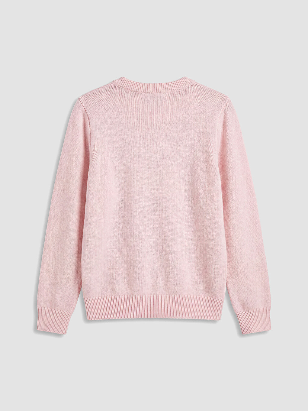 Pembe Bisiklet Yaka Kadın Triko Kazak-2