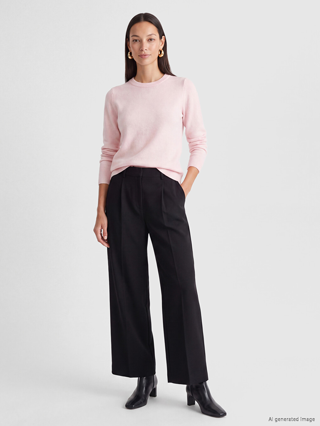 Crew Neck Women's Knitwear Sweater-1