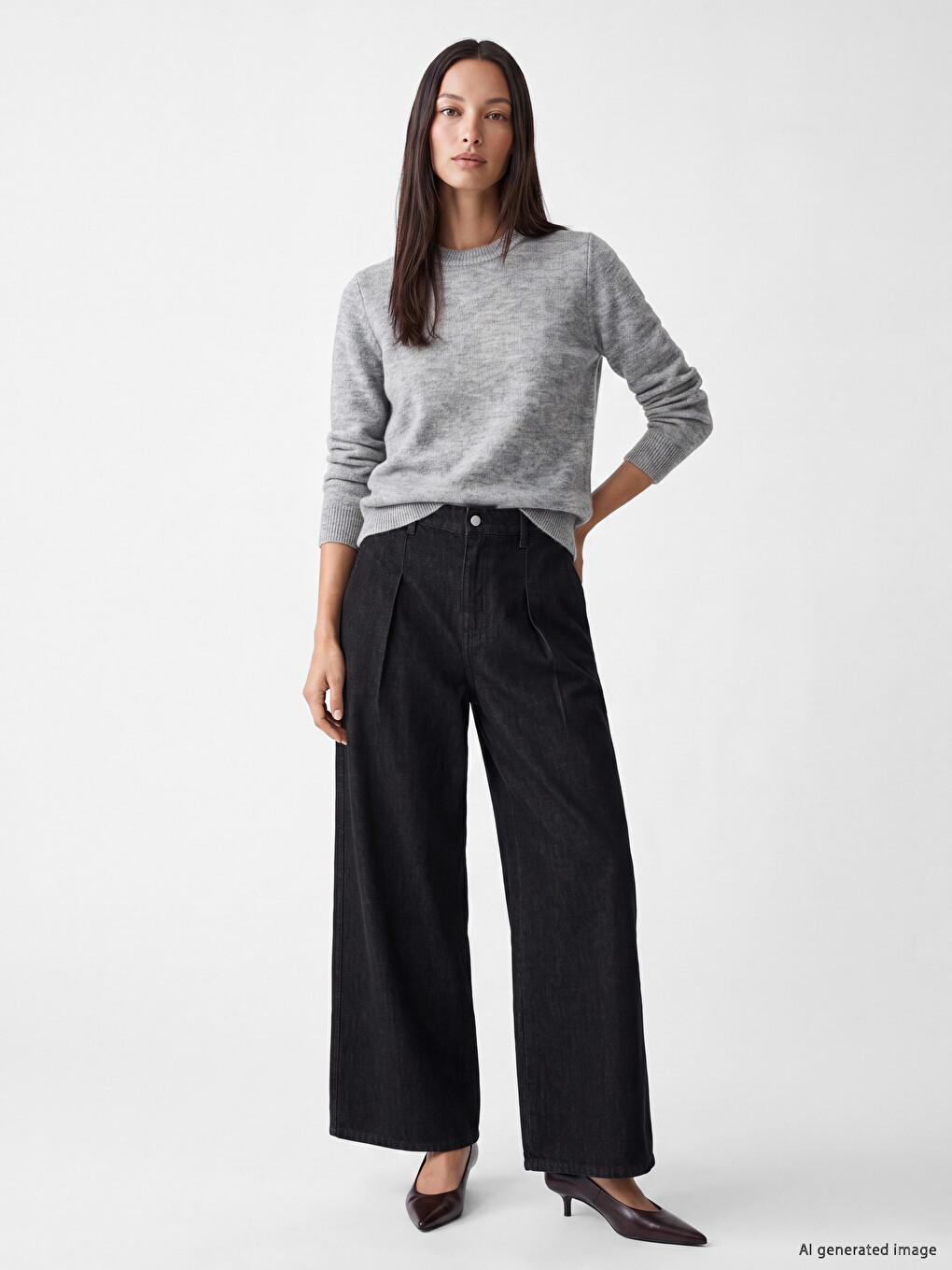 Crew Neck Women's Knitwear Sweater-1