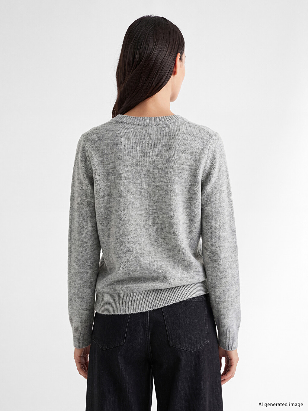 Crew Neck Women's Knitwear Sweater-3