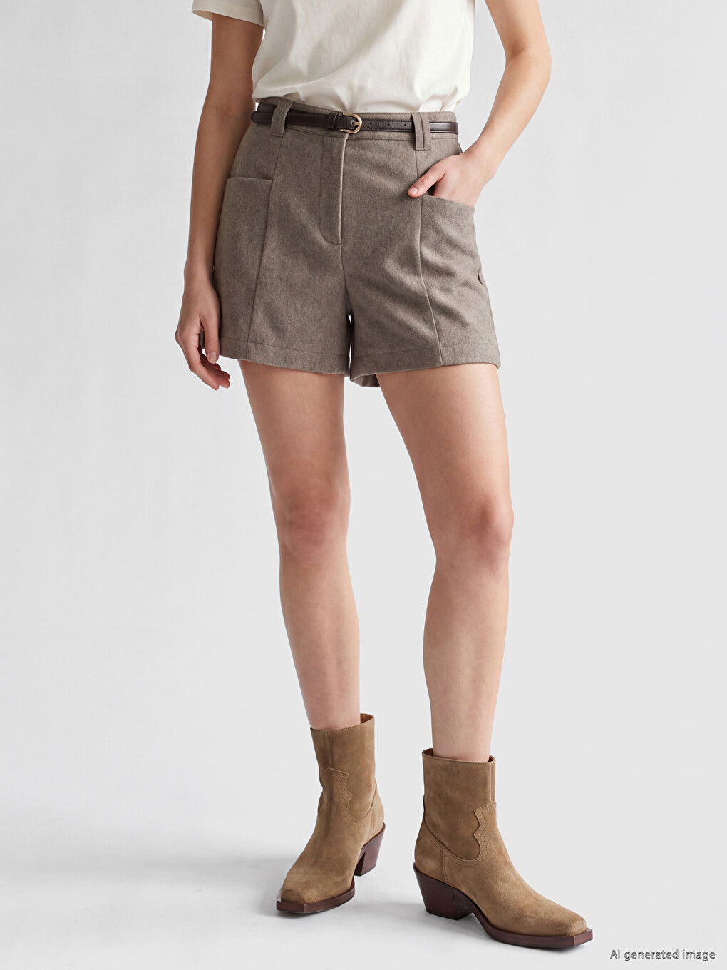 Woman Brown Shorts-1