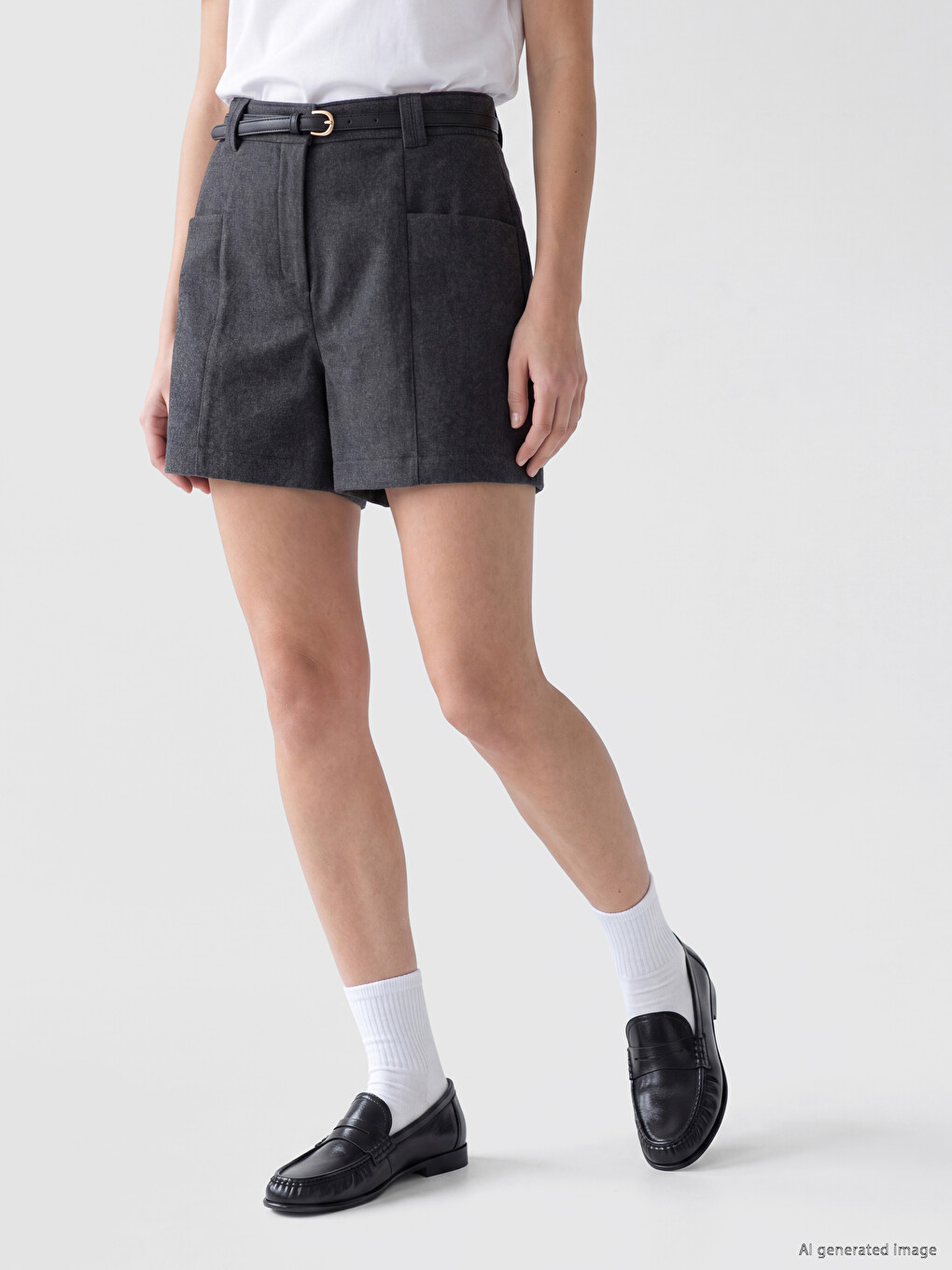 Woman Anthracite Shorts-1